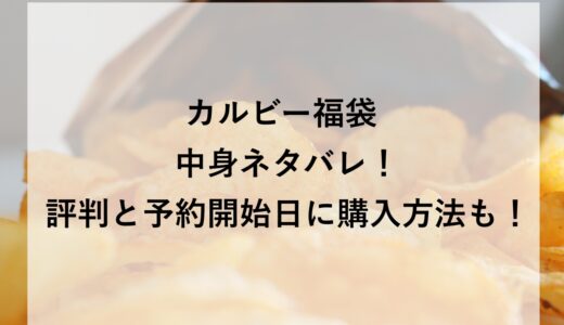 カルビー福袋2026の中身ネタバレ！評判と予約開始日に購入方法も！
