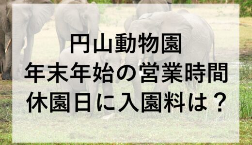 円山動物園の年末年始2025~2026の営業時間と休園日に入園料は？