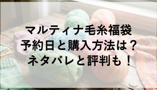 マルティナ毛糸福袋2026の予約日と購入方法は？ネタバレと評判も！
