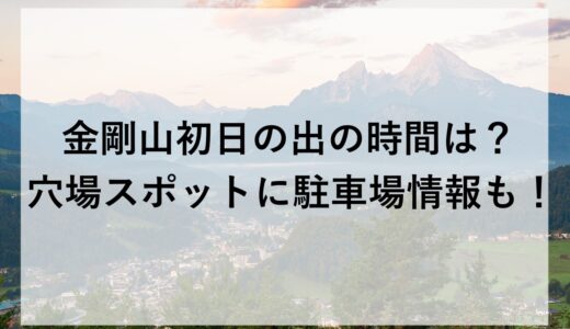 金剛山初日の出2026の時間は？穴場スポットに駐車場情報も！
